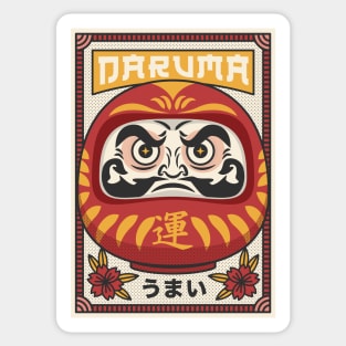 Vintage daruma poster Sticker